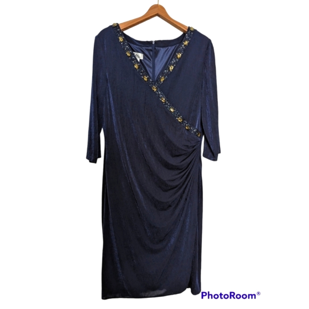 PATRA Navy Dress with Embellishments Size‎ 14